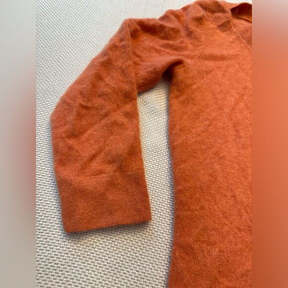 Just Cashmere by forte 100% cashmere orange pullover sweater size medium Fall - Picture 2 of 8